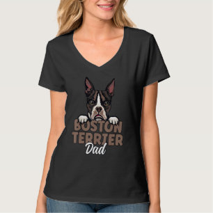 T-shirt Papa Boston Terrier Chien Chien Papa Père Boston T