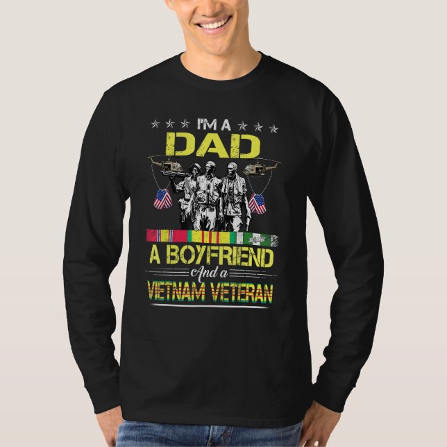 T-shirt Papa Boyfriend Vietnam Vétérinaire Militaires Vint (Devant)