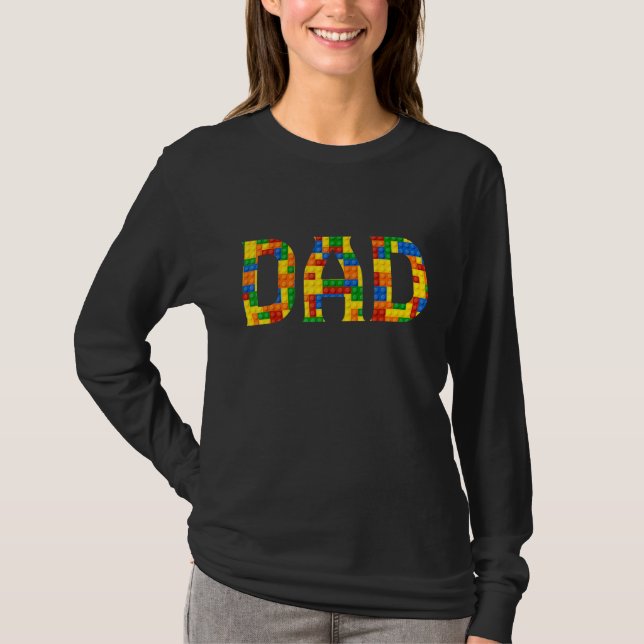 T-shirt Papa Brick Builder Blocs Maître Builder Pères D (Devant)