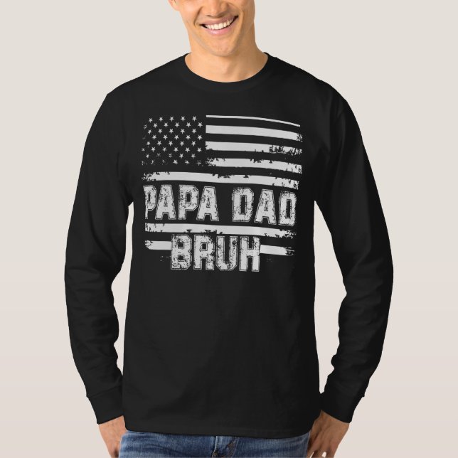 T-shirt Papa Bruh Fête des pères 4 juillet Etats-Unis Vint (Devant)