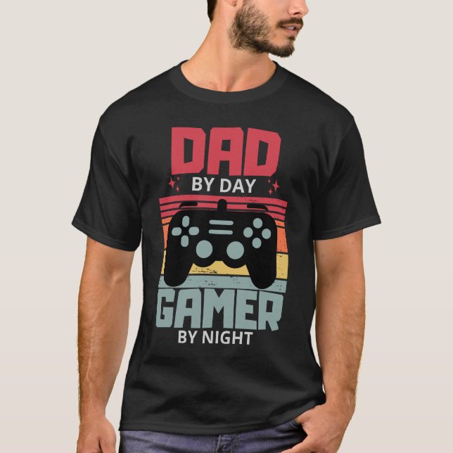 T-shirt Papa By Day Gamer By Night fanny Fête des pères (Devant)
