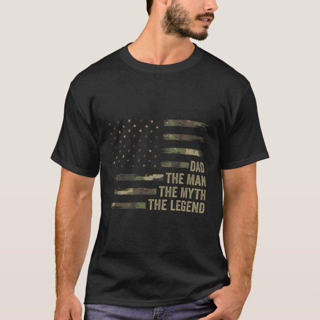 T-shirt Papa Camo Usa Drapeau Papa Le Mythe La Légende (Devant)