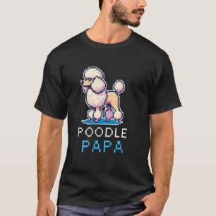 T-shirt Papa Caniche Pixel Art Propriétaire de Chien Migno