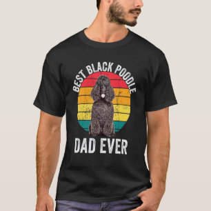 T-shirt Papa Caniche Standard Noir Caniche Noir Vintage Pr