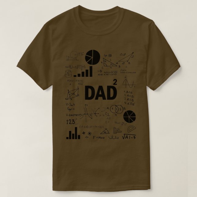 T-shirt Papa carré deuxième fois papa math deuxième puissa (Design devant)
