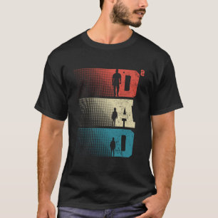 T-shirt Papa Carré Fête du Père Deux Garçons Deux Fils Pèr