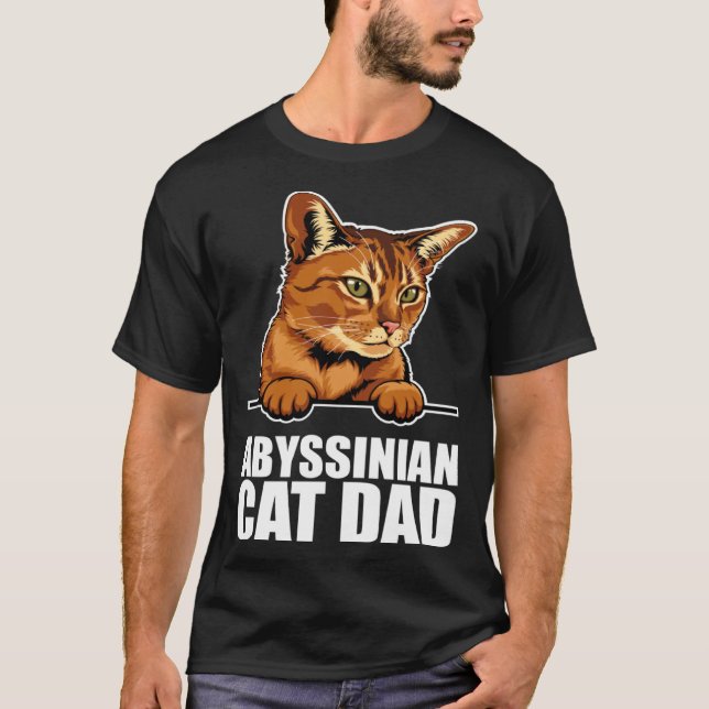 T-shirt Papa chat abyssin (Devant)