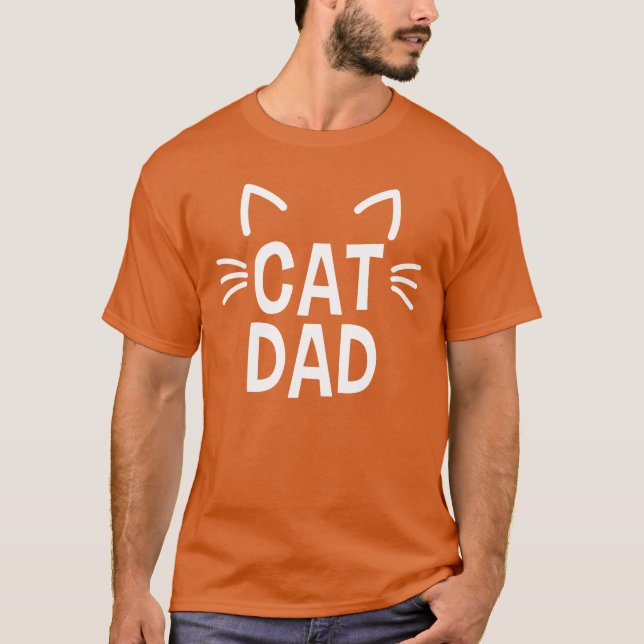 T-shirt Papa Chat avec les oreilles et les Whisers (Devant)