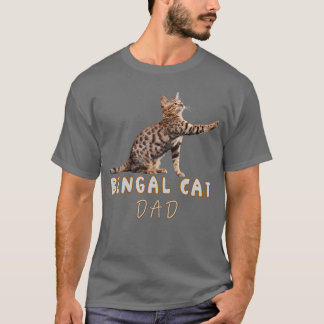 T-shirt Papa chat Bengal drôle mignon amateur de Bengal fi