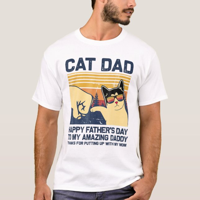 T-shirt Papa Chat Bonne Fête Du Père À Mon Extraordinaire  (Devant)