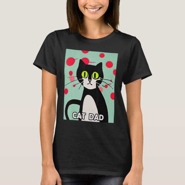 T-shirt Papa Chat Chaton Minou Dans Le Style Chat 3 (Devant)