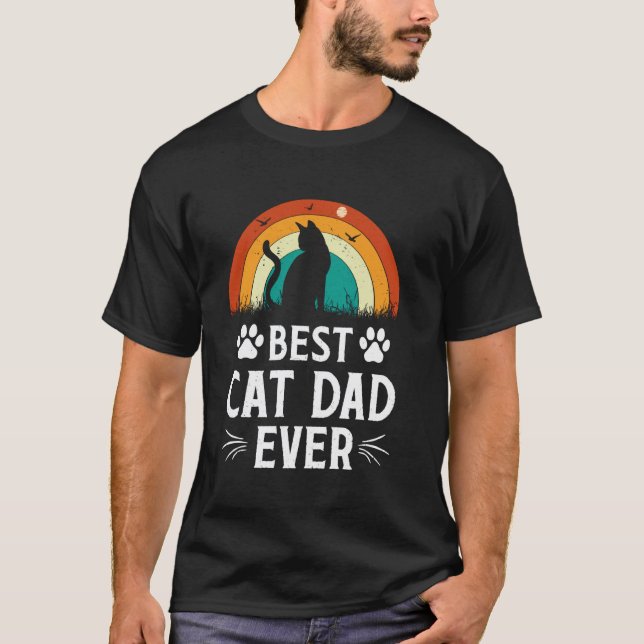T-shirt Papa chat, conception de père de chat drôle (Devant)