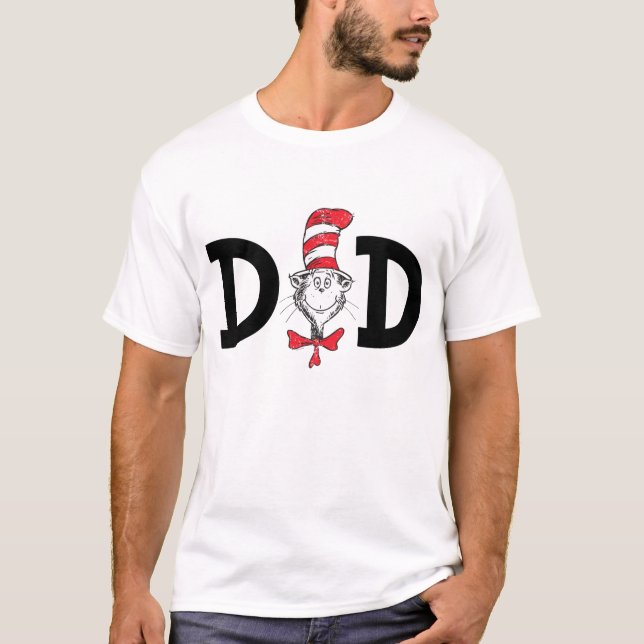 T-shirt Papa Chat dans le Chapeau de Dr Seuss (Devant)
