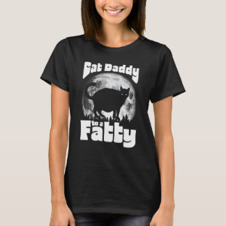 T-shirt Papa Chat d'un Gros ! Pleine Lune Vintage Drôle &