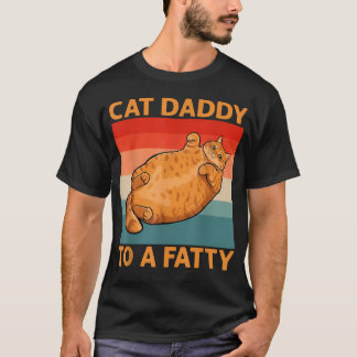 T-shirt Papa Chat D'un Gros Tabby Orange Drôle et Gras