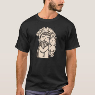 T-shirt Papa Chat Fier Dessin Main Papa Barbu Câlin Chat M
