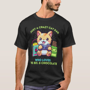 T-shirt Papa Chat Fou Qui Aime Les Chats De Jeux Chocolat