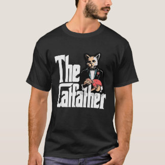 T-shirt Papa Chat Le Parrain Chat Fou Mafieux Papa Chat Mi