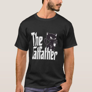 T-shirt Papa Chat Le Parrain du Chat Café Père Chat Noir K