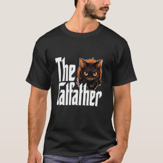 T-shirt Papa Chat Le Parrain du Chat Méchant Chat Noir Pap