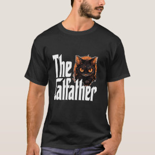 T-shirt Papa Chat Le Parrain du Chat Méchant Chat Noir Pap