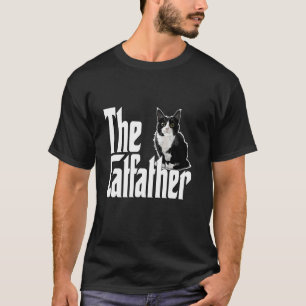T-shirt Papa Chat Le Parrain du Chat Mignon Chat Noir et B