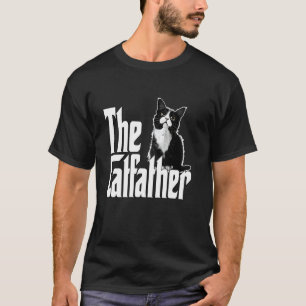 T-shirt Papa Chat Le Parrain du Chat Mignon Chat Noir et B