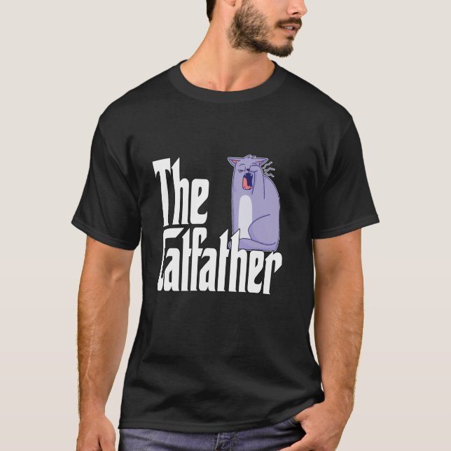 T-shirt Papa Chat Le Parrain du Chat Mignon Chat Père Bâil (Devant)