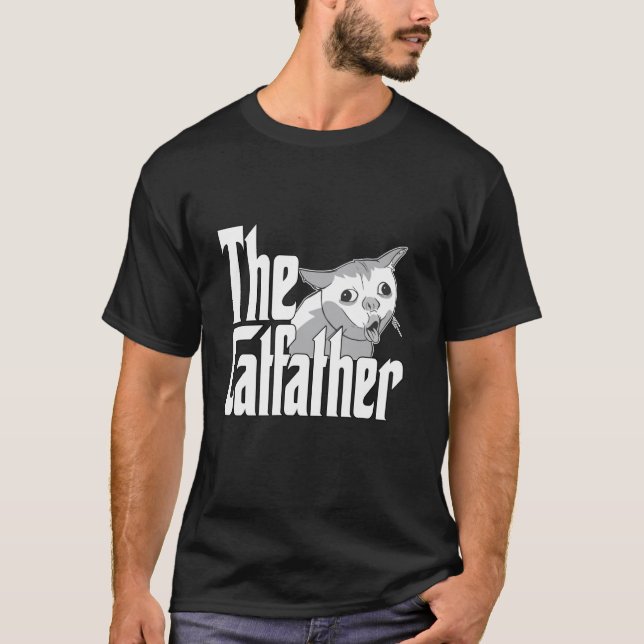 T-shirt Papa Chat Le Parrain du Chat Mignon Mème Papa Chat (Devant)