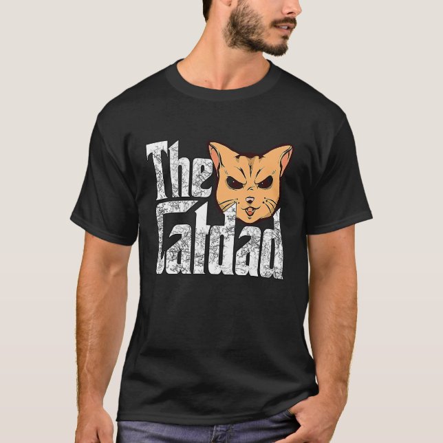 T-shirt Papa Chat Le Parrain du Chat Papa Chat Fou Papa Ch (Devant)