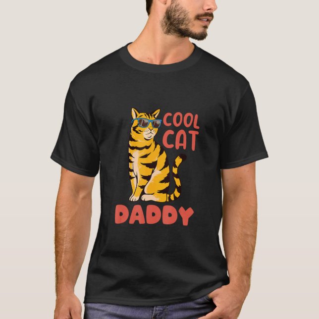 T-shirt Papa chat  Meilleur papa chat (Devant)