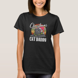 T-shirt Papa Chat Noël Pyjama Rétro X Mas Chatons Papa