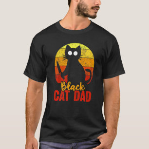 T-shirt Papa Chat Noir Halloween Horrible Couteau Chat San