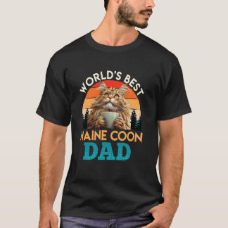 T-shirt Papa Chat PAPA CHAT MAINE COON LE MEILLEUR Papa Ma
