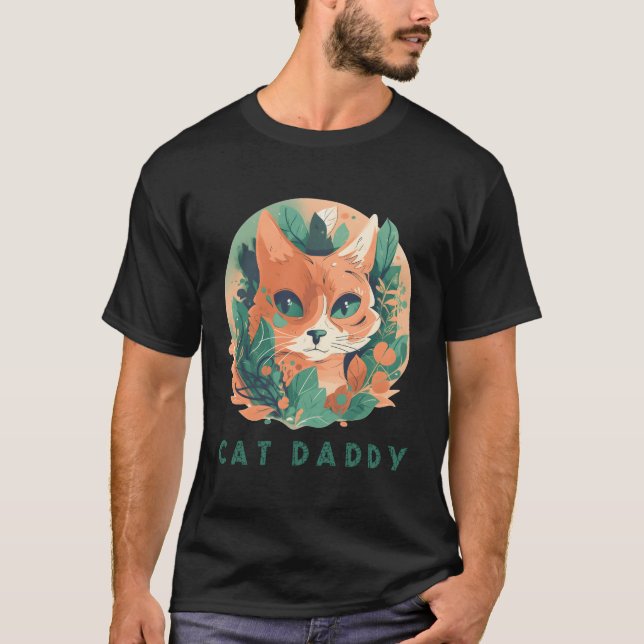 T-shirt Papa Chat Parfait Pour Chat (Devant)
