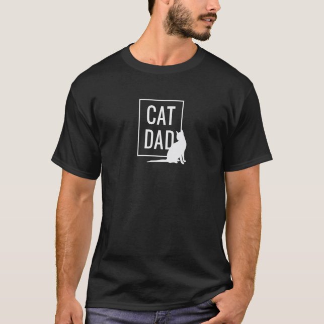 T-shirt Papa Chat Pour Un Chat Et Propriétaire De Chat (Devant)