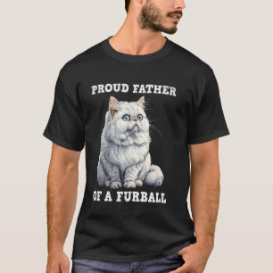 T-shirt Papa Chat PROUD PÈRE D'UNE BOULE DE POILS Drôle Pe