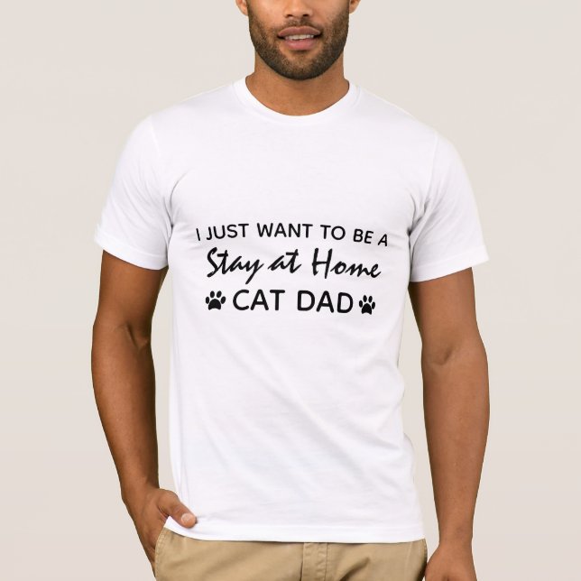 T-shirt Papa Chat Reste à la Maison Empreintes Drôles (Devant)
