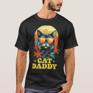 T-shirt Papa Chat Vintage Rétro 90s 80s Amoureux des Chats