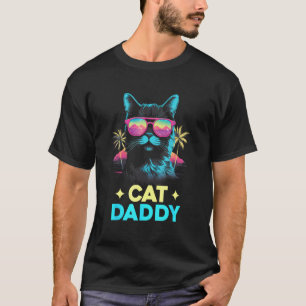T-shirt Papa Chat Vintage Rétro Vaporwave 70s 80s Amour de