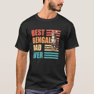 T-shirt Papa Chats Bengalis Meilleur Papa Bengal Drôle de