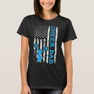 T-shirt Papa cheer USA Drapeau américain Cheerleader Papa
