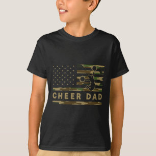 T-shirt Papa cheerleader camouisé drapeau américain Suppor