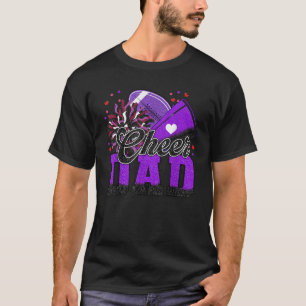 T-shirt Papa cheerleader de football violet pour femmes ho