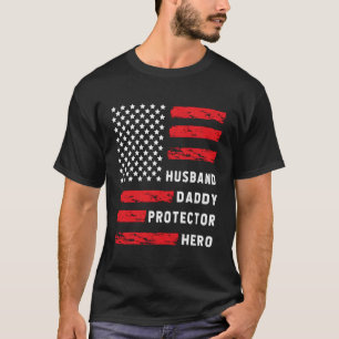 T-shirt Papa Chéri Protecteur Héros Fête des Pères Pour Pa