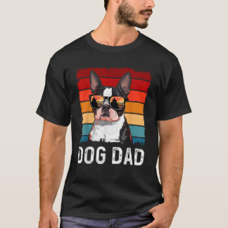 T-shirt Papa Chien Boston Terrier