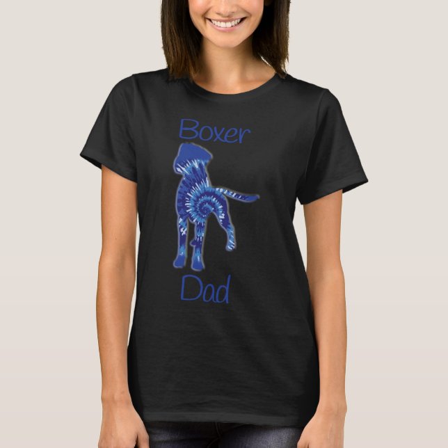 T-shirt Papa Chien Boxer Tie Dye (Devant)