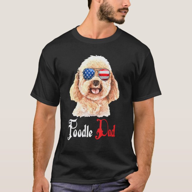 T-shirt Papa Chien Chiot Papa Caniche (Devant)