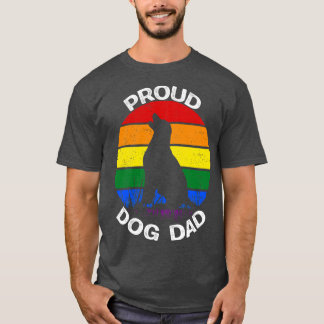 T-shirt Papa Chien Fier Fierté Arc-en-ciel vintage