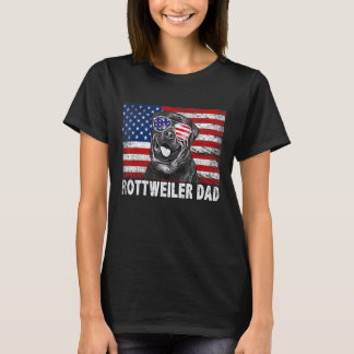 T-shirt Papa Chien Rétro Vintage Rottweiler Papa Chien Tou